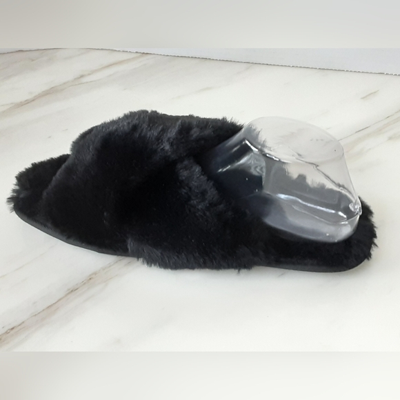 NWOT STARS ABOVE Paris Faux Fur Criss-Cross Slippers Sz 11/12 - Picture 4 of 7